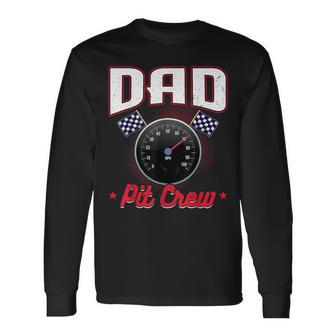 Race Car Birthday Party Racing Family Dad Pit Crew V2 Men Women Long Sleeve T-shirt Graphic Print Unisex - Seseable