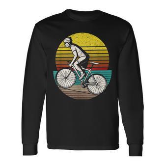 Radfahrer-Silhouette Langarmshirts im Retro-Stil der 70er, Vintage-Design - Seseable