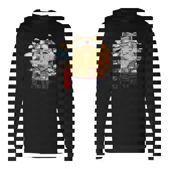 Ramen Cat Japanese Kawaii Anime V2 Men Women Long Sleeve T-Shirt T-shirt Graphic Print - Thegiftio