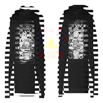 Ramen Cat Kawaii Anime Japanese Cat Lovers Kawaii Neko V6 Men Women Long Sleeve T-Shirt T-shirt Graphic Print - Thegiftio