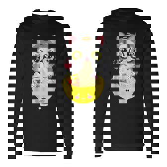 Ramen Cat Kawaii Anime Japanese V2 Men Women Long Sleeve T-Shirt T-shirt Graphic Print - Thegiftio