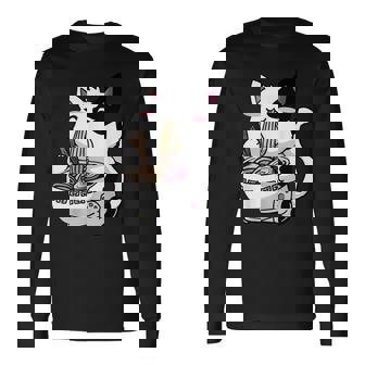 Ramen Cat Kawaii Anime Otaku Men Women Long Sleeve T-Shirt T-shirt Graphic Print - Thegiftio