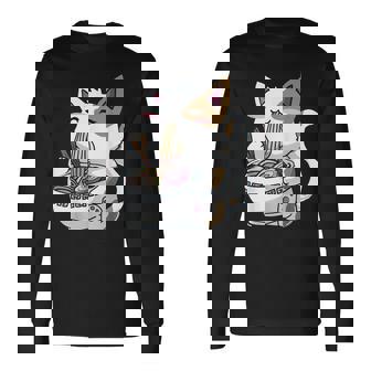 Ramen Cat Kawaii Anime Otaku V2 Men Women Long Sleeve T-Shirt T-shirt Graphic Print - Thegiftio