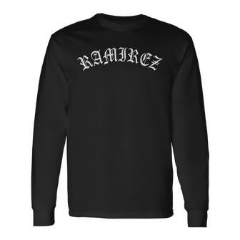 Ramirez Arched Old English Men Women Long Sleeve T-Shirt T-shirt Graphic Print - Thegiftio UK