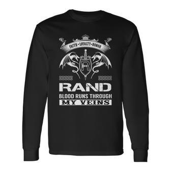 Rand Blood Runs Through My Veins Long Sleeve T-Shirt - Seseable
