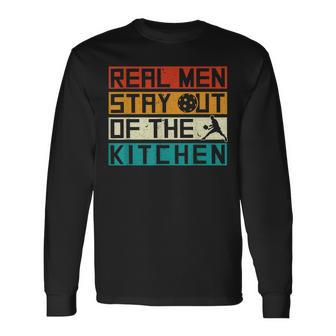 Real Stay Out Of The Kitchen Pickleball Vintage Long Sleeve T-Shirt T-Shirt | Mazezy