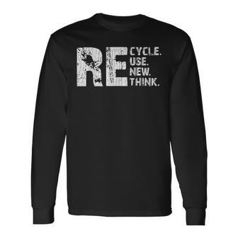 Recycle Reuse Renew Rethink Earth Day 2023 Retro Vintage Long Sleeve T-Shirt T-Shirt | Mazezy