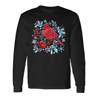 Red Cardinal Bird Lovers Birdwatching Christmas Bird 2022 Men Women Long Sleeve T-Shirt T-shirt Graphic Print - Thegiftio UK