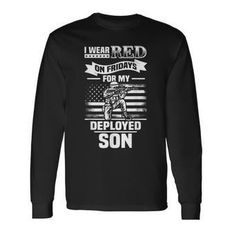 Red Friday For My Son Military Troops Deployed Wear Long Sleeve T-Shirt - Seseable