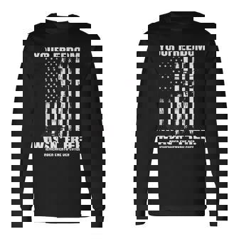 Red On Fridays Military Veteran Patriotic American Usa Flag Long Sleeve T-Shirt | Seseable CA