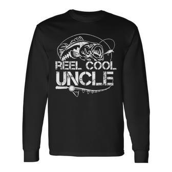 Reel Cool Uncle Fishing Daddy Fathers Day Dad For Men V2 Long Sleeve T-Shirt - Seseable