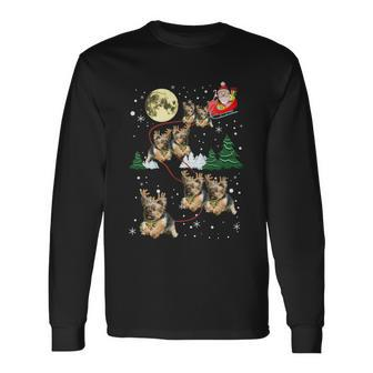 Reindeer Yorkie Xmas Christmas Dog Lovers Long Sleeve T-Shirt - Monsterry CA