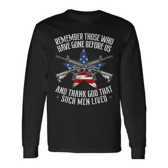 Remember The Fallen Soldiers Usa Flag American Memorial Day Long Sleeve T-Shirt - Seseable