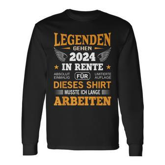 Rente 2024 Ruhestand Pension Deko Dekoration Rentner 2024 Langarmshirts - Seseable