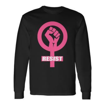 Resist Fist Rights Logo Anti Trump Protest Long Sleeve T-Shirt - Monsterry AU