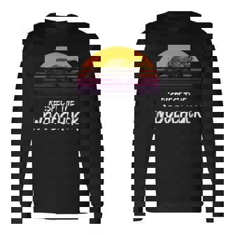 Respect The Groundhog Woodchuck Retro Ground-Hog Day Long Sleeve T-Shirt T-Shirt | Mazezy