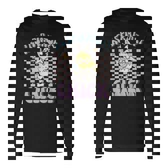 Respiratory Therapist Chick Easter Day Checkered Long Sleeve T-Shirt | Mazezy