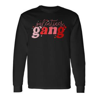 Retro 2023 Valentines Day Galentines Gang Long Sleeve T-Shirt - Seseable