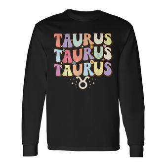 Retro Astrology Zodiac Sign April Or May Birthday Taurus Long Sleeve T-Shirt T-Shirt | Mazezy