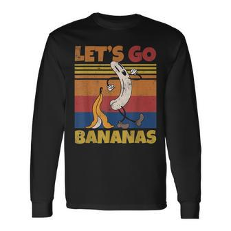 Retro Banana Meme Let Us Go Banana Butt Bananas Men Women Long Sleeve T-Shirt T-shirt Graphic Print - Thegiftio UK