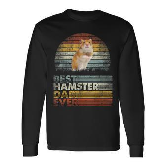 Retro Best Hamster Dad Ever Farm Pet Animals Lover Long Sleeve T-Shirt - Seseable