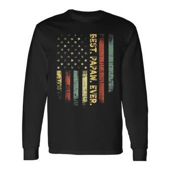 Retro Best Papaw Ever Vintage American Flag For Dad Long Sleeve T-Shirt T-Shirt | Mazezy