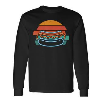 Retro Burger Sunset Langarmshirts für Herren – Vintage Design Schwarz - Seseable