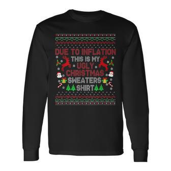 Retro Christmas Due To Inflation Ugly Christmas Sweaters V2 Men Women Long Sleeve T-shirt Graphic Print Unisex - Seseable
