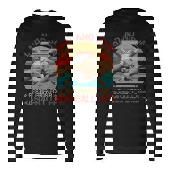 Retro Dad & Son Best Friends For Baseball Life Fathers Day Long Sleeve T-Shirt - Thegiftio