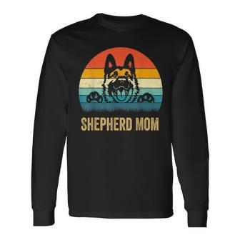 Retro German Shepherd Mom Dog Mother Long Sleeve T-Shirt T-Shirt | Mazezy