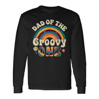 Retro Groovy Daddy Matching 1St Birthday Party Long Sleeve T-Shirt T-Shirt | Mazezy