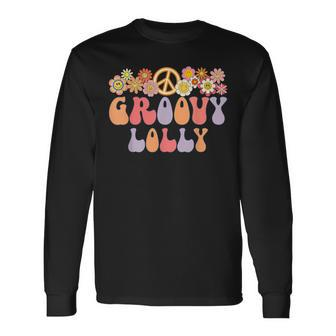 Retro Groovy Lolly Matching 1St Birthday Party Long Sleeve T-Shirt T-Shirt | Mazezy