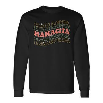 Retro Groovy Mamacita Mexican Mom Cinco De Mayo Long Sleeve T-Shirt T-Shirt | Mazezy