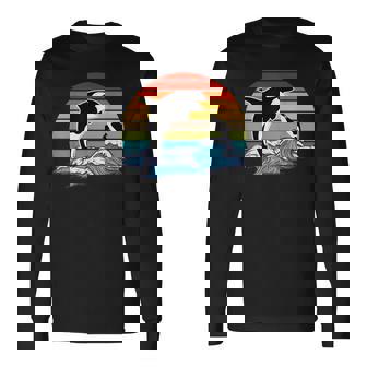Retro Orca Killer Whale Long Sleeve T-Shirt | Mazezy