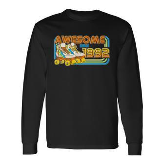 Retro Roller Skates Awesome Since 1992 30Th Birthday Long Sleeve T-Shirt - Monsterry AU