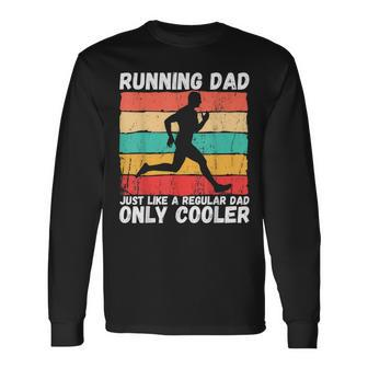 Retro Running Dad Runner Marathon Athlete Humor Outfit Long Sleeve T-Shirt - Seseable