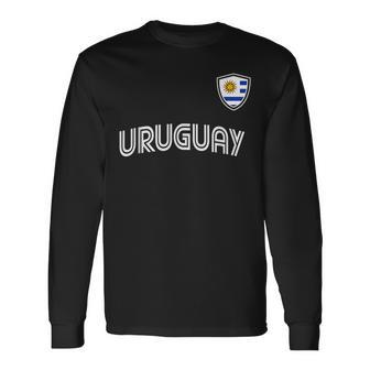 Retro Style Uruguay Soccer Team Futbol Fans Men Women Long Sleeve T-shirt Graphic Print Unisex - Seseable