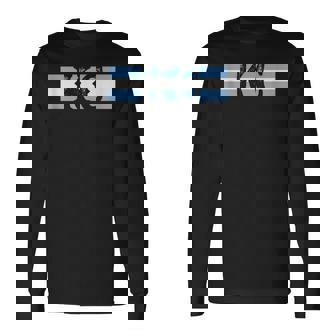 Retro Vintage Blue Stripes Kc Kansas City Long Sleeve T-Shirt T-Shirt | Mazezy