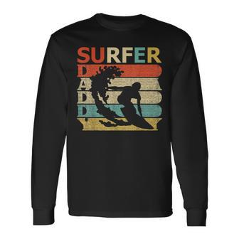 Retro Vintage Daddy Surfer Surfing Dad Long Sleeve T-Shirt - Seseable
