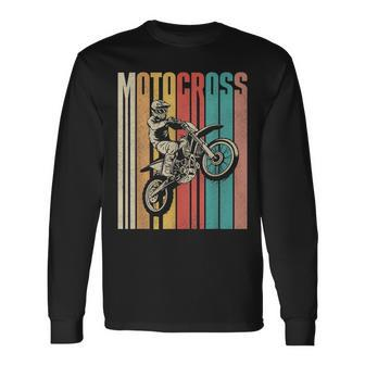 Retro Vintage Dirt Bike Mx Bike Rider Motocross Long Sleeve T-Shirt - Seseable