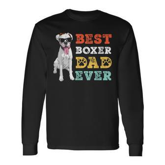 Retro Vintage Dog Best Boxer Dad Ever Long Sleeve T-Shirt - Seseable