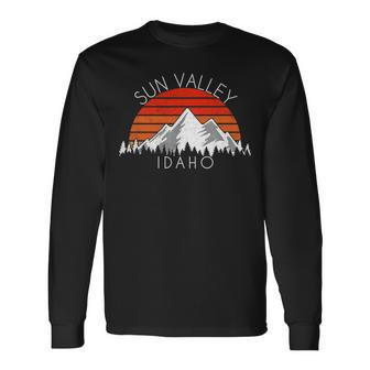 Retro Vintage Sun Valley Idaho Distressed Long Sleeve T-Shirt - Seseable