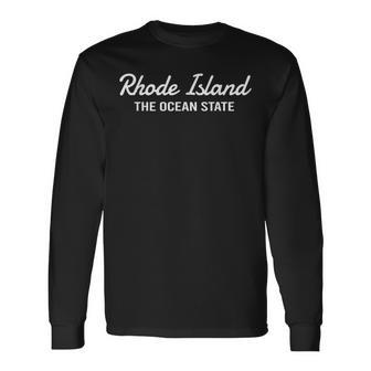 Rhode Island The Ocean State Throwback Classic Long Sleeve T-Shirt T-Shirt | Mazezy