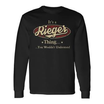 Rieger Personalized Name Name Print S With Name Rieger Long Sleeve T-Shirt - Seseable