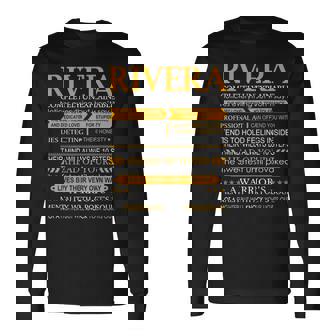 Rivera Name Rivera Long Sleeve T-Shirt T-Shirt | Mazezy