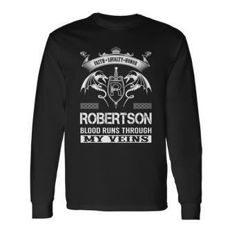 Robertson Blood Runs Through My Veins Long Sleeve T-Shirt - Seseable