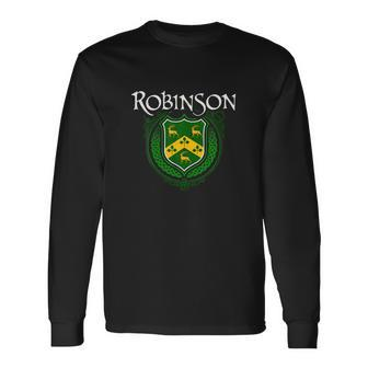 Robinson Surname Irish Last Name Robinson Crest Long Sleeve T-Shirt - Seseable