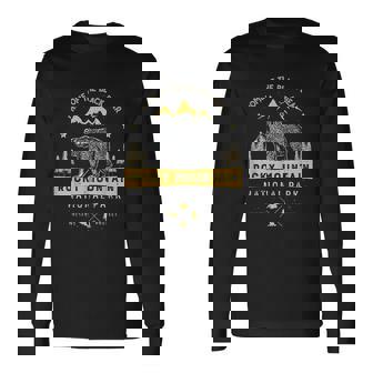Rocky Mountain National Park Vintage Colorado Bear Men Women Long Sleeve T-Shirt T-shirt Graphic Print - Thegiftio