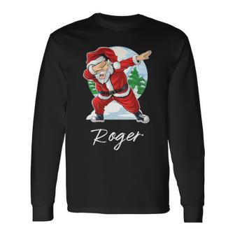 Roger Name Santa Roger Long Sleeve T-Shirt - Seseable