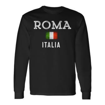 Rome Italy Roma Italia Vintage Souvenir Long Sleeve T-Shirt T-Shirt | Mazezy UK
